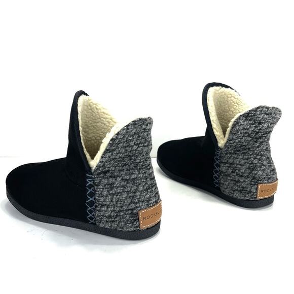 Rockport TruTECH Veda Women Black Slipper Boot Size 7 Faux Suede/Fur Lining New - Picture 1 of 12